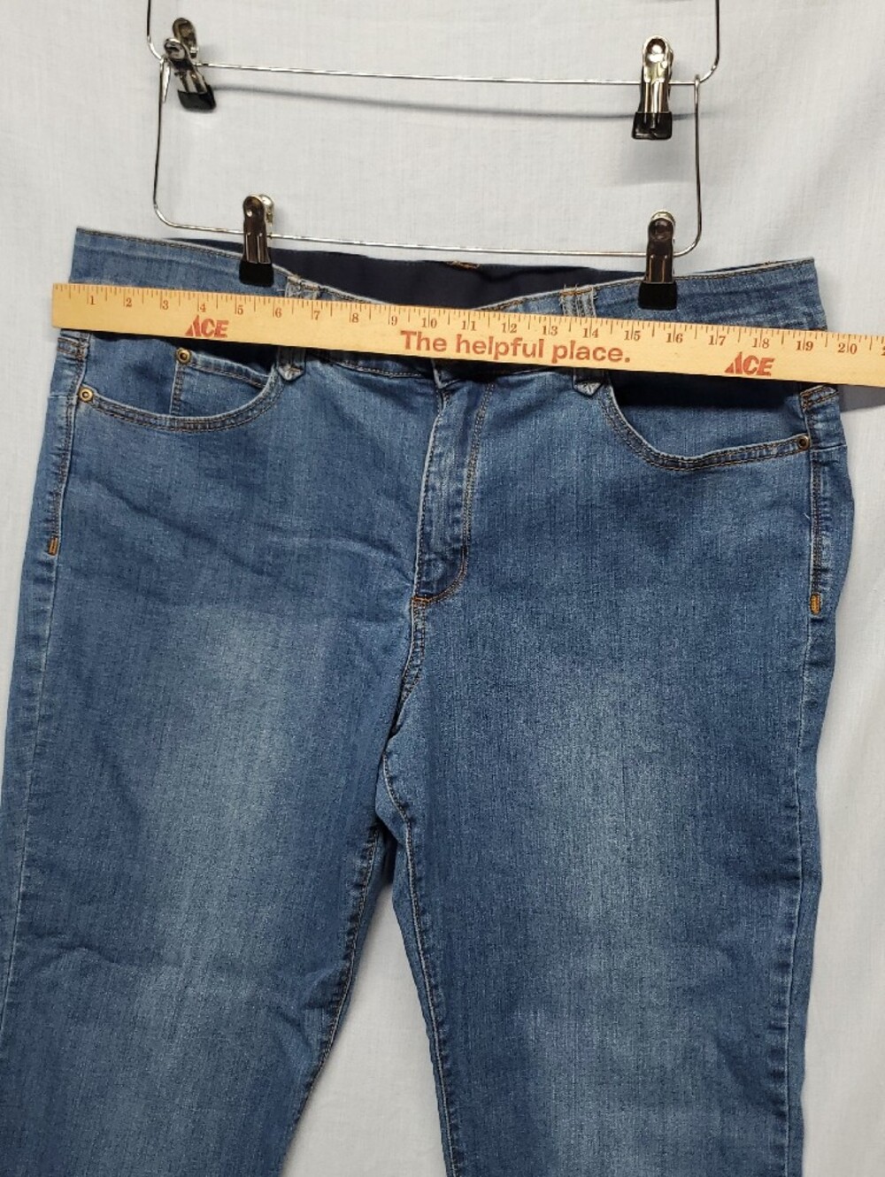 Women's Blue Denim Straight-Leg Jeans #316 - Picture 2 of 6